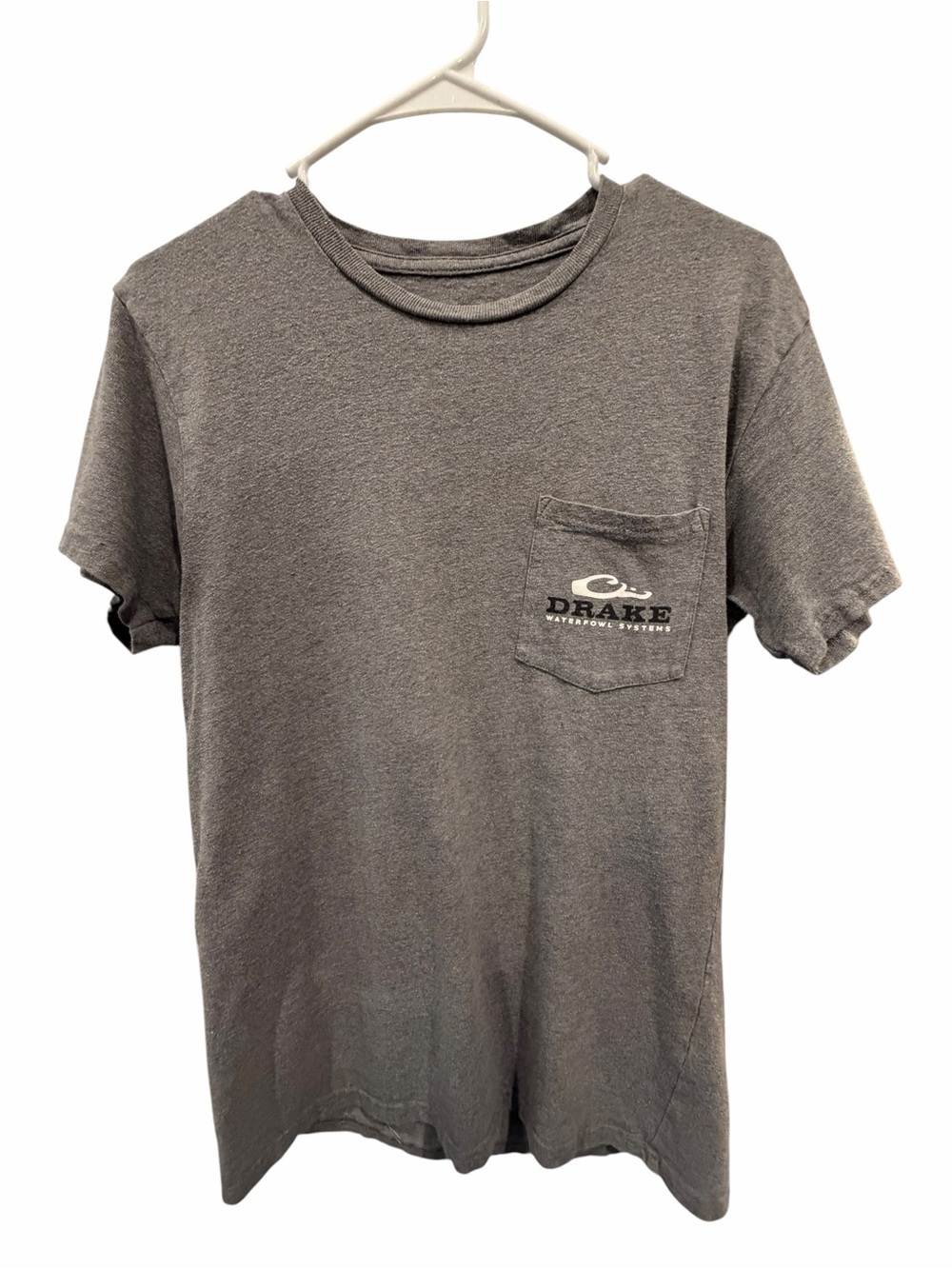 Drake Gray Pocket Tee with Logo - Men's